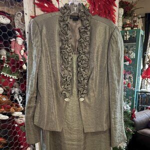 Jessica Howard Silver/Pewter Colored Formal 2-Piece Dress-Size 8